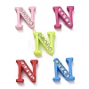 Spray Painted Zinc Alloy Slide Charms ALRI-WH0005-13N-1