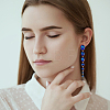 ANATTASOUL 3 Pairs 3 Colors Rhinestone Graduated Beaded Oval Dangle Stud Earrings EJEW-AN0001-40-6