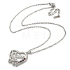 Mother's Day Brass Micro Pave Cubic Zirconia Heart Pendant Necklaces NJEW-R263-03B-P-2