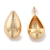 Teardrop Brass Micro Pave Clear Cubic Zirconia Stud Earrings EJEW-K286-07G-03-3