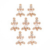 Rack Plating Brass Micro Pave Clear Cubic Zirconia Chandelier Component Links KK-T060-50-RS-3