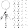 20Pcs Alloy Microphone & Musical Note Keychains KEYC-SC00045-1
