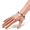 Imitation Pearl Beaded Stretch Bracelet with Drop Charm for Women BJEW-JB07639-4