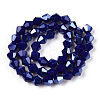 Opaque Solid Color Electroplate Glass Beads Strands EGLA-A039-P6mm-A10-3