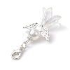 Angel Glass & Glass Pearl Pendant Decorations HJEW-JM01941-4