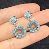 Synthetic Turquoise Dangle Stud Earrings EJEW-C178-01A-3