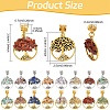 16Pcs 16 Styles Alloy Gems Tree of Life European Dangle Charms PALLOY-YW00085-2