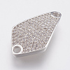 Eco-Friendly Brass Micro Pave Cubic Zirconia Links ZIRC-F083-29P-02-RS-1