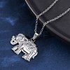 Elephant 304 Stainless Steel Pendant Necklaces NJEW-H059-06P-2