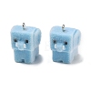 Flocking Opaque Resin Pendants RESI-F064-A22-1