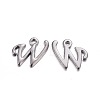 Gunmetal Plated Alloy Letter Pendants PALLOY-P097-03-W-1