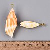 Brass & Natural Mitra Shell Big Pendants SHEL-Q029-17KCG-3