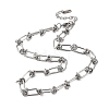 304 Stainless Steel Oval Knot Link Chain Necklaces for Women Men NJEW-P321-02P-4