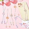 12Pcs 4 Colors Handmade Lampwork with Transparent Glass Bead Pendant Decorations HJEW-YW00464-5