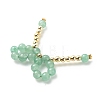 5Pcs 5 Styles Natural Mixed Gemstone Round Bowknot Connector Charms PALLOY-JF01943-4
