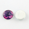 Half Round/Dome Tree Pattern Glass Flatback Cabochons for DIY Projects X-GGLA-Q037-25mm-M28-2