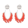 Brass Dangle Stud Earrings EJEW-MZ00696-3