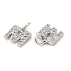 Brass Micro Pave Grade AAA Cubic Zirconia Charms ZIRC-P067-11P-M-NR-3