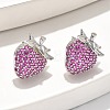 Brass Micro Pave Cubic Zirconia Stud Earrings EJEW-Q015-13P-01-5