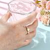 Natural Freshwater Pearl & 304 Stainless Steel Bead Finger Rings RJEW-FS00001-08-5