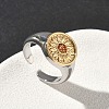 Brass Micro Pave Clear Cubic Zirconia Cuff Rings RJEW-G364-01GP-02-2