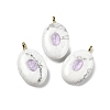 Natural Howlite & Cubic Zirconia Pendants G-Z076-01G-07-1