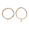 2Pcs Natural Crazy Agate Beads Stretch Bracelets BJEW-JB13415-04-2