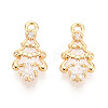 Brass Micro Pave Cubic Zirconia Charms KK-N263-141A-G-1