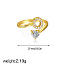 Brass Micro Pave Clear Cubic Zirconia Cuff Open Rings FS-WGF859A-22-1