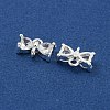 Brass Pave Clear Cubic Zirconia Connector Charms KK-B096-04S-2