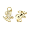 Brass Micro Pave Clear Cubic Zirconia Pendants KK-A294-01A-G-2