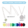3Pcs 3 Styles Stainless Steel Hollow Essential Oil Diffuser Locket Pendant Necklaces NJEW-HS0001-26A-2