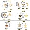 12Pcs 6 Style Alloy Rhinestone Pendants FIND-FH0002-72-6