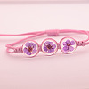 Transparent Glass Dried Flower Flat Round Beads Braided Bead Bracelets FS-WG4C602-02-1