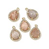 Natural Peach Moonstone Faceted Teardrop Pendants G-U028-02G-01-1
