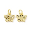 Brass Micro Pave Clear Cubic Zirconia Charms KK-E068-VF054-1