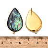 304 Stainless Steel Pave Natural Paua Shell Stud Earring Findings STAS-Z125-06G-3