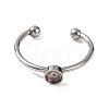 304 Stainless Steel Open Cuff Ring Components STAS-S134-01P-01-2