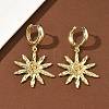 Sun Brass Hoop Earrings EJEW-C181-11G-1