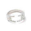 304 Stainless Steel Hands Open Cuff Rings for Women RJEW-L107-002P-2