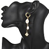 Natural Freshwater Shell & 316 Surgical Stainless Steel Charms Dangle Earrings for Women EJEW-JE07141-2