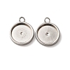 201 Stainless Steel Pendant Cabochon Settings STAS-D379-04D-P-1