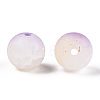 Frosted Baking Paint Crackle Glass Beads with Glitter Powder X1-DGLA-T004-01E-2