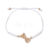 Brass & Nylon Thread Braided Bead Bracelets for Women BJEW-JB10751-3