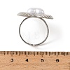 304 Stainless Steel Pave Imitation Pearl Cuff Open Rings RJEW-T037-04P-3