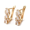 Brass Micro Pave Cubic Zirconia Hoop Earrings EJEW-C073-16KCG-1