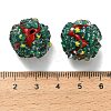Christmas Theme Polymer Clay Rhinestone Beads with Resin X-RESI-Z045-01B-3