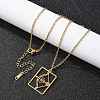 304 Stainless Steel Necklace LS-NJEW-D330-01G-09-4