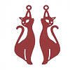 430 Stainless Steel Kitten Pendants STAS-S108-17D-2