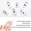  18Pcs 3 Style Freshwater Shell Pendants SHEL-NB0001-36-3